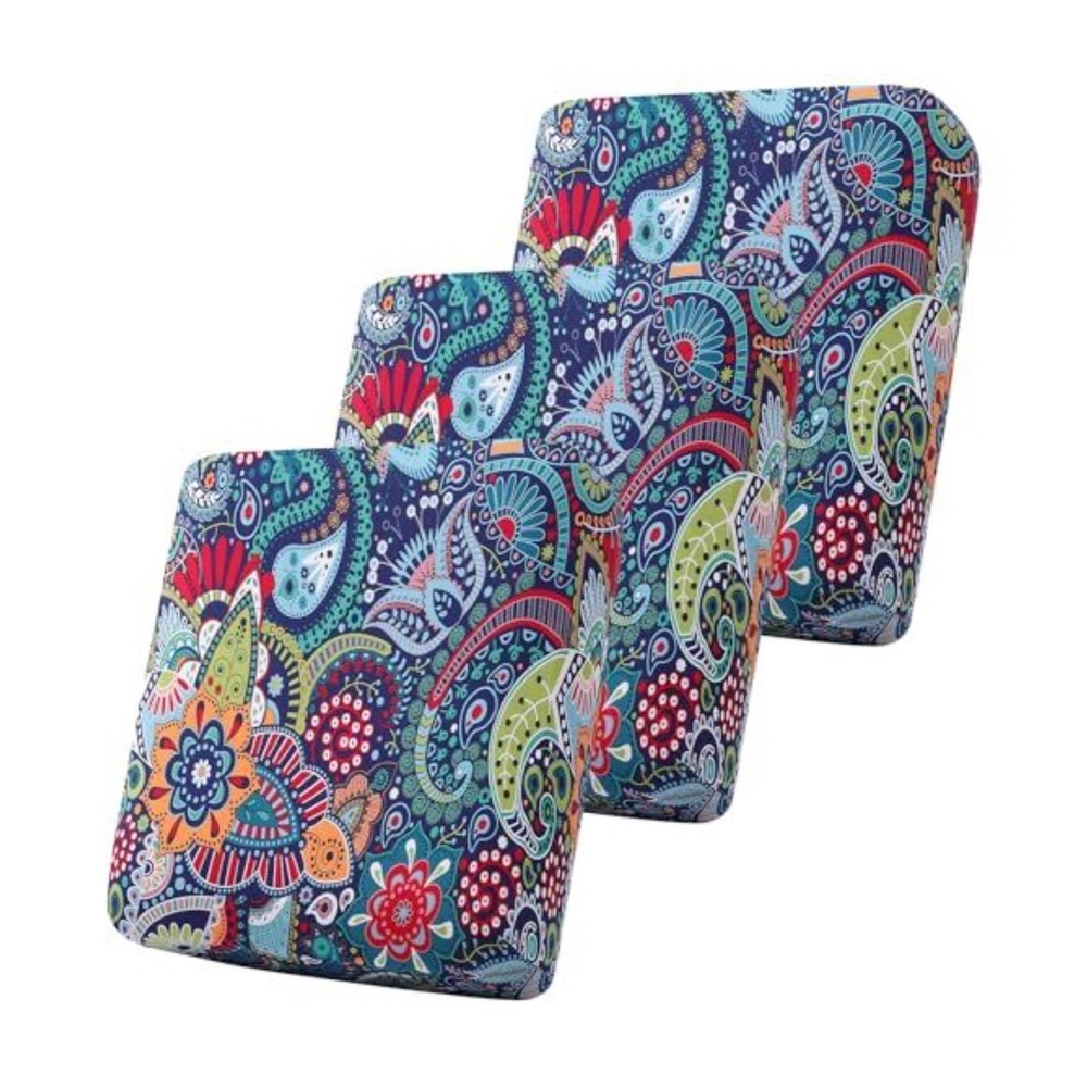 Smiry Printed Couch Cushion Cover Stretch Paisley Floral Slipcover Blue Green
